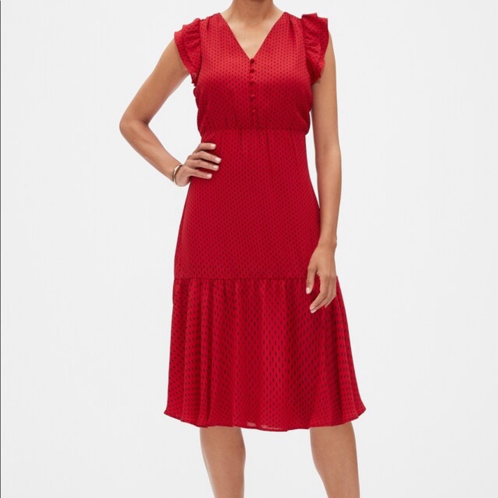Banana Republic Flutter-Sleeve Fit and Flare Dress
